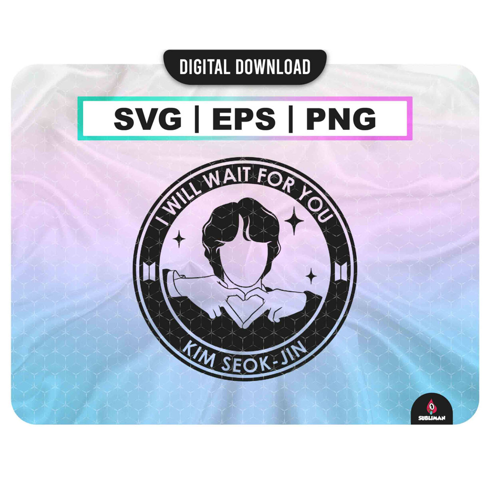 BTS Jin svg Kpop Star PNG BTS kim seok-jin printable decal Vector files for Cricut - 1.jpg