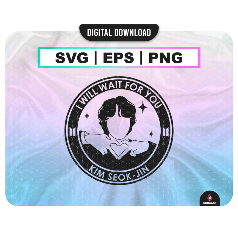 BTS Jin svg Kpop Star PNG BTS kim seok-jin printable decal Vector files for Cricut - 1.jpg
