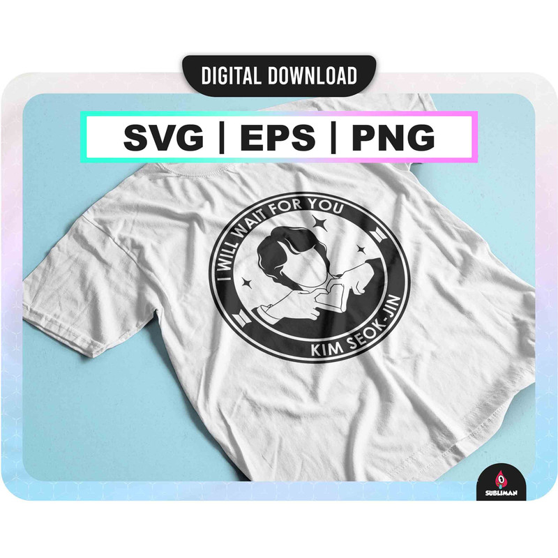 BTS Jin svg Kpop Star PNG BTS kim seok-jin printable decal Vector files for Cricut - 2.jpg
