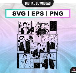 bts members portrait package svg , bts group kpop png , bts eps, kpop star svg , bangtan boys shirt decal , vector files
