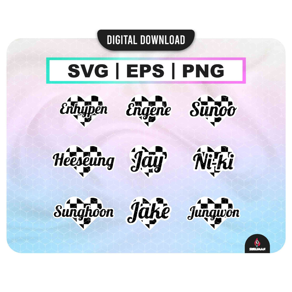 Enhypen Member Svg  Kpop Star Png   Engene Lightstick Stickers  vector files for Cricut - 1.jpg