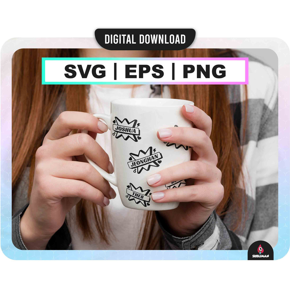 Fighting Seventeen SVG  seventeen Bss kpop PNG  Kpop Star EPS  Seventeen member lightstick decal  vector files for Cricut - 3.jpg