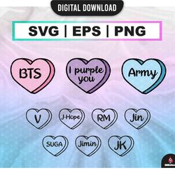 i purple you svg , kpop star , bts png , bts printable decal , vector files for cricut
