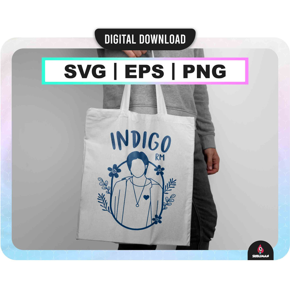 INDIGO RM Svg  Kpop Star  Namjoon Wild Flower PNG  Bts Printable Decal  Vector files for Cricut - 2.jpg