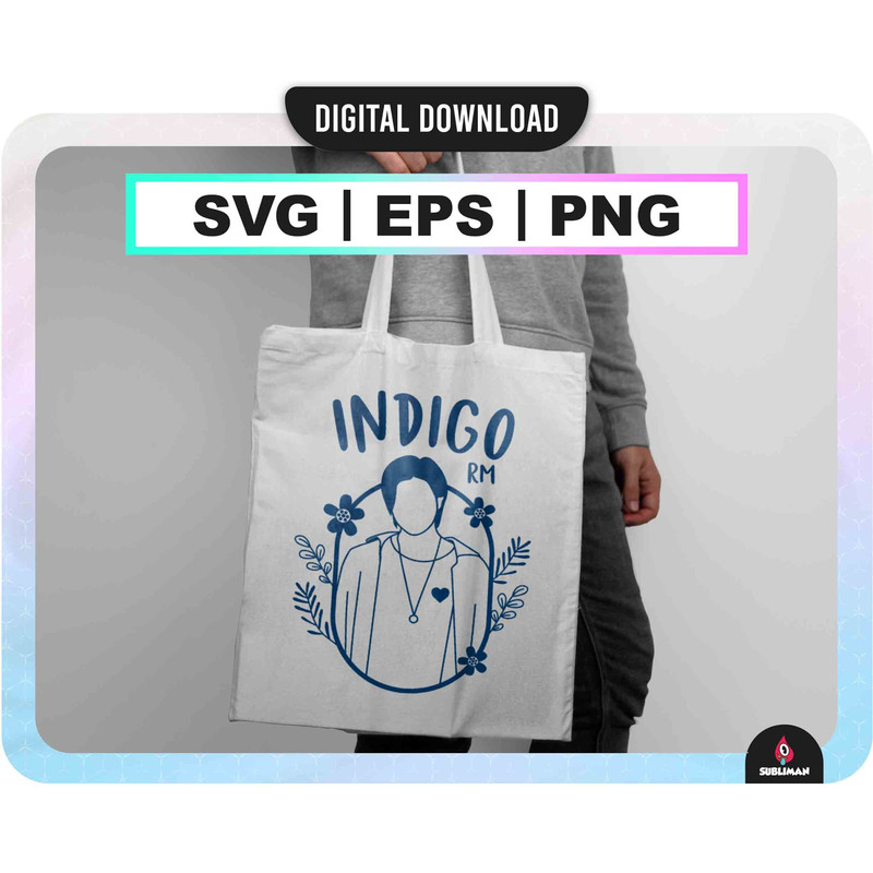 INDIGO RM Svg  Kpop Star  Namjoon Wild Flower PNG  Bts Printable Decal  Vector files for Cricut - 2.jpg