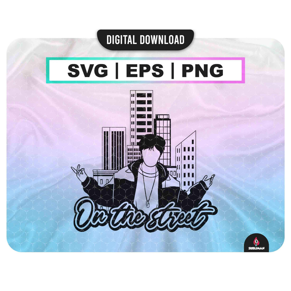 Jhope - en la calle SVG bts kpop PNG jhope Bts EPS Kpop Star svg archivos vectoriales para Cricut - 1.jpg