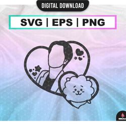 jin, rj bt21 svg , kim seokjin bts kpop star png , bts members printable decal , vector files for cricut