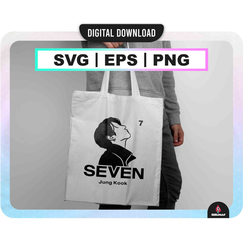 Jungkook - seven SVG bts kpop PNG Jung Kook Bts EPS seven Kpop Star svg archivos vectoriales para Cricut - 3.jpg