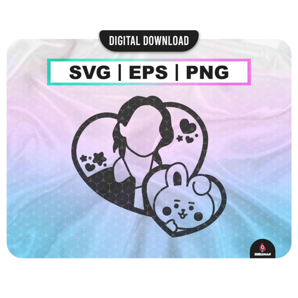 Jungkook, cooky BT21 svg jungkook bts Kpop Star PNG BTS members printable decal Vector files for Cricut - 1.jpg