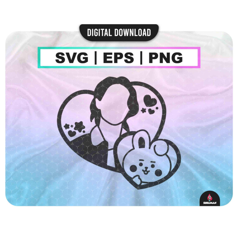 Jungkook, cooky BT21 svg jungkook bts Kpop Star PNG BTS members printable decal Vector files for Cricut - 1.jpg