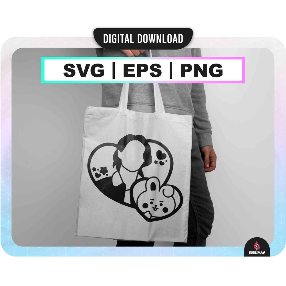 Jungkook, cooky BT21 svg jungkook bts Kpop Star PNG BTS members printable decal Vector files for Cricut - 2.jpg