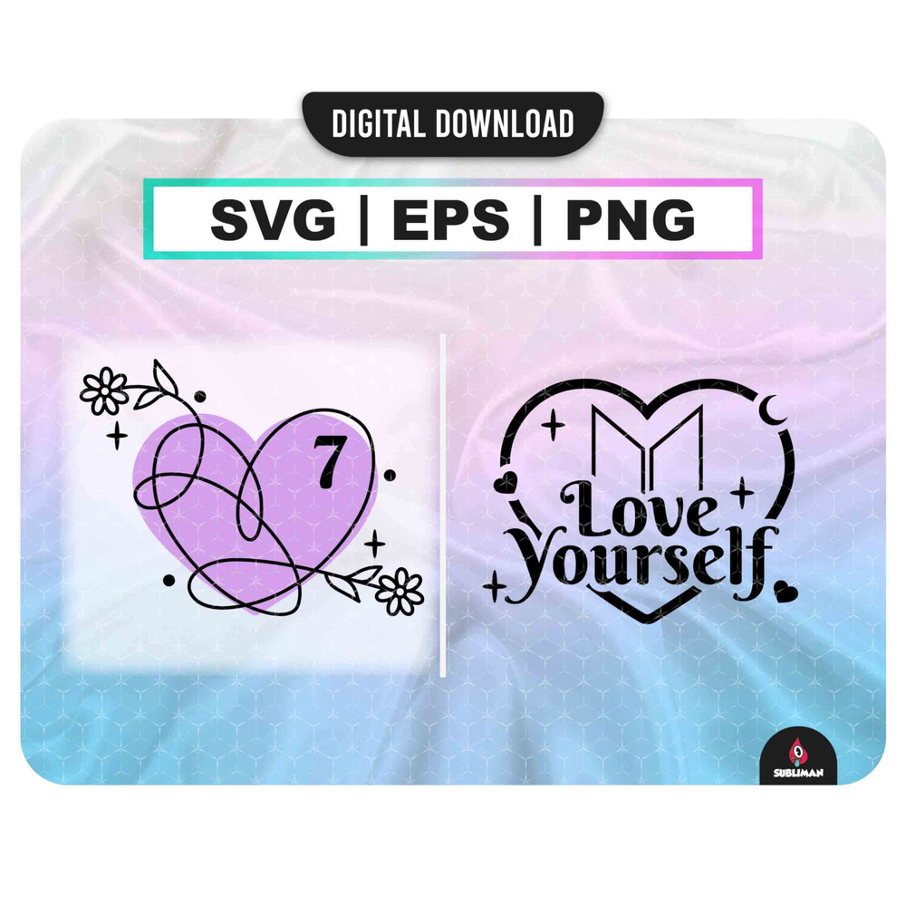 Love yourself BTS Svg Kpop Star BTS PNG Bts Printable Decal Vector files for Cricut - 1.jpg