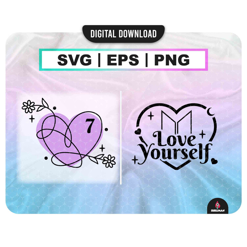Love yourself BTS Svg Kpop Star BTS PNG Bts Printable Decal Vector files for Cricut - 1.jpg