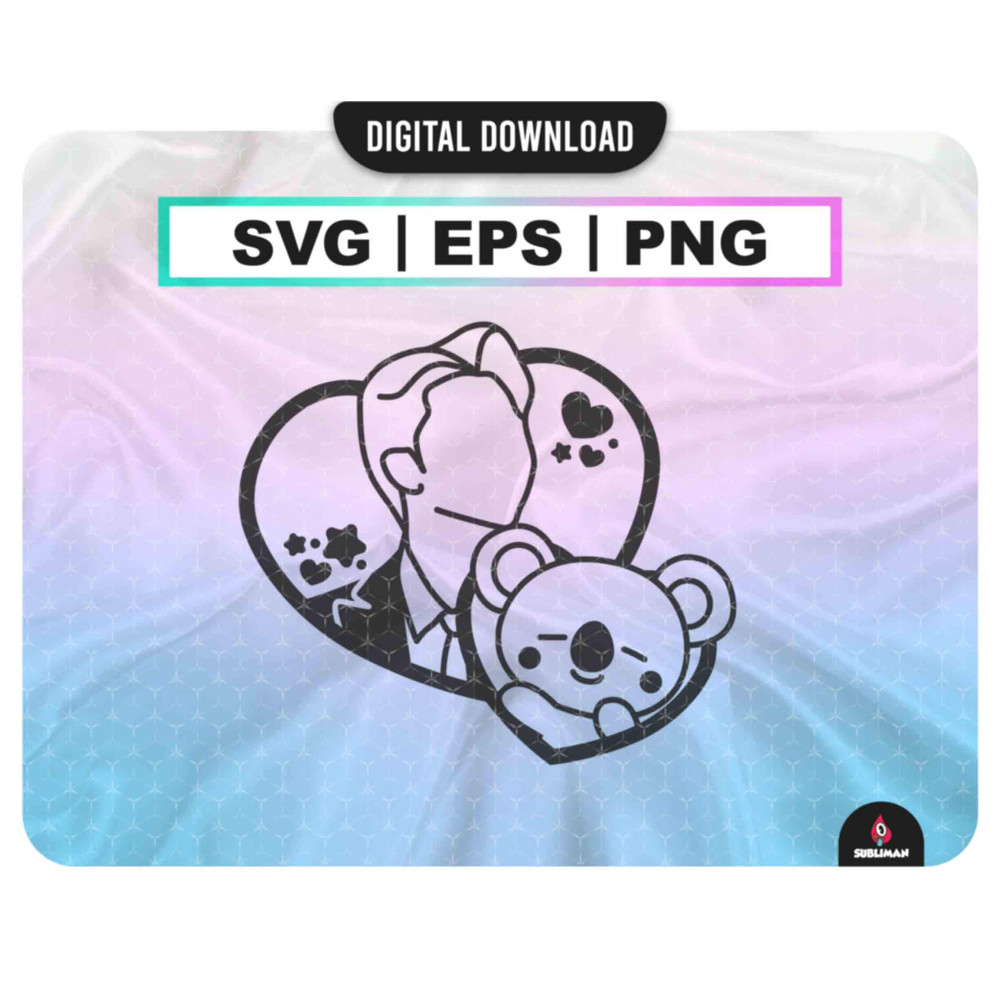 NAMJOON, koya BT21 svg Rm bts Kpop Star PNG BTS members printable decal Vector files for Cricut - 1.jpg