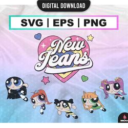 newjeans -  get up svg, png, pdf, eps , newjeans powerpuff girls member decal printable , vector files for cricut , kpop