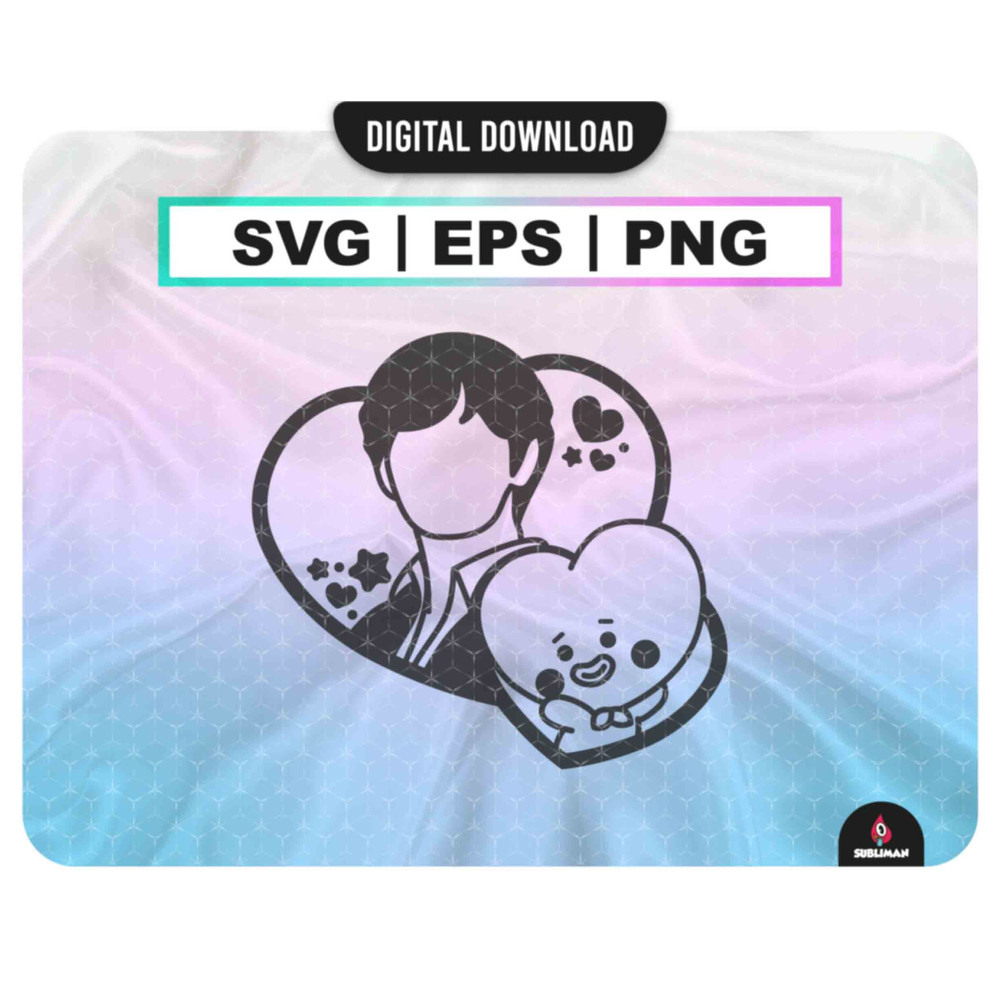TAEHYUNG, tata BT21 svg V bts Kpop Star PNG BTS members printable decal Vector files for Cricut - 1.jpg