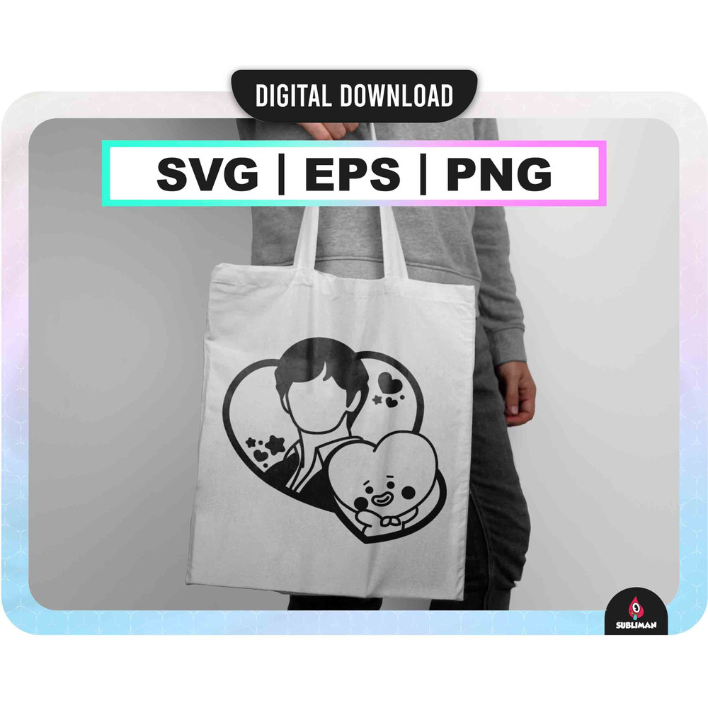 TAEHYUNG, tata BT21 svg V bts Kpop Star PNG BTS members printable decal Vector files for Cricut - 2.jpg