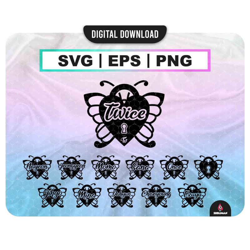 Twice Moonlight Sunrise SVG Twice member PDF Kpop Star svg once twice lightstick vector files for Cricut - 1.jpg