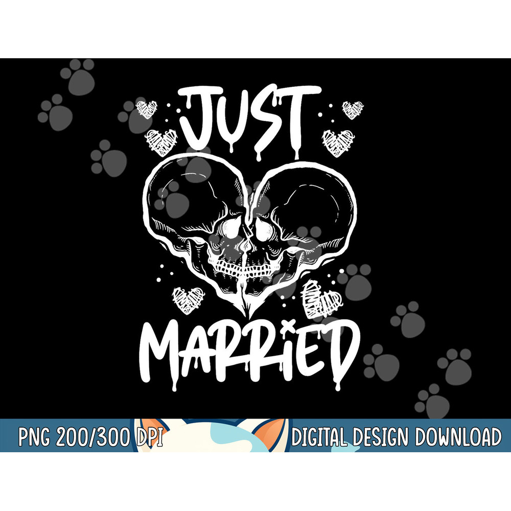 Just Married Halloween Skeleton Bride And Groom Wedding png, sublimation copy.jpg