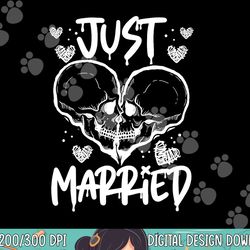 just married halloween skeleton bride and groom weddin