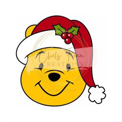 winnie the pooh christmas pooh bear, instant download, for cricut, silhouette vector svg png dxf cut file