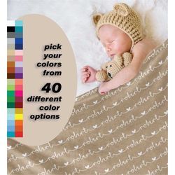 personalized name blanket for babies and kids, baby receiving gift, custom plush blanket, baby shower gift, newborn gift