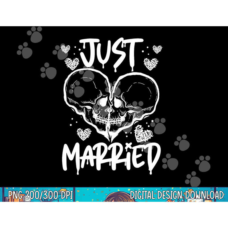 Just Married Halloween Skeleton Bride And Groom Wedding png, sublimation copy.jpg