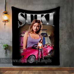 2 fast 2 furious suki blanket, suki photo blanket, suki devon aoki throw blanket, devon aoki blanket collage, suki devon