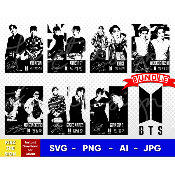 Bts Card Vector BTS Bundle Stencil , Svg, Png, Ai , Digital Download cut fil | Inspire ...