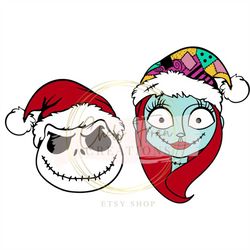 jack & sally skellington christmas svg, png, dxf, eps files cricut silhouette files christmas holiday couple