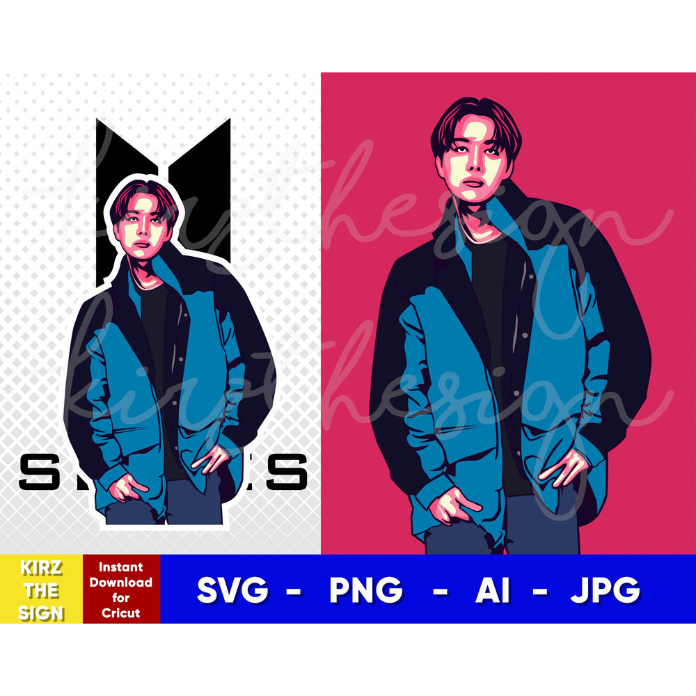 BTS JHope Svg, Png, Ai Digital Download Vector for Poster PrintWall Decor - 1.jpg