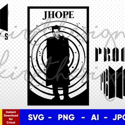 bts jhope , svg, png, ai , digital download vector for poster print,wall decor