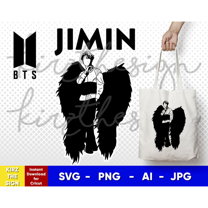 BTS Jimin Black Swan  Svg, Png, Ai  Digital Download cut file template for Cricut silhouette vector - 1.jpg