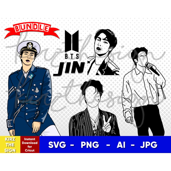 BTS Jin (Seok-jin) Stencil , Svg, Png, Ai , Digital Download | Inspire ...