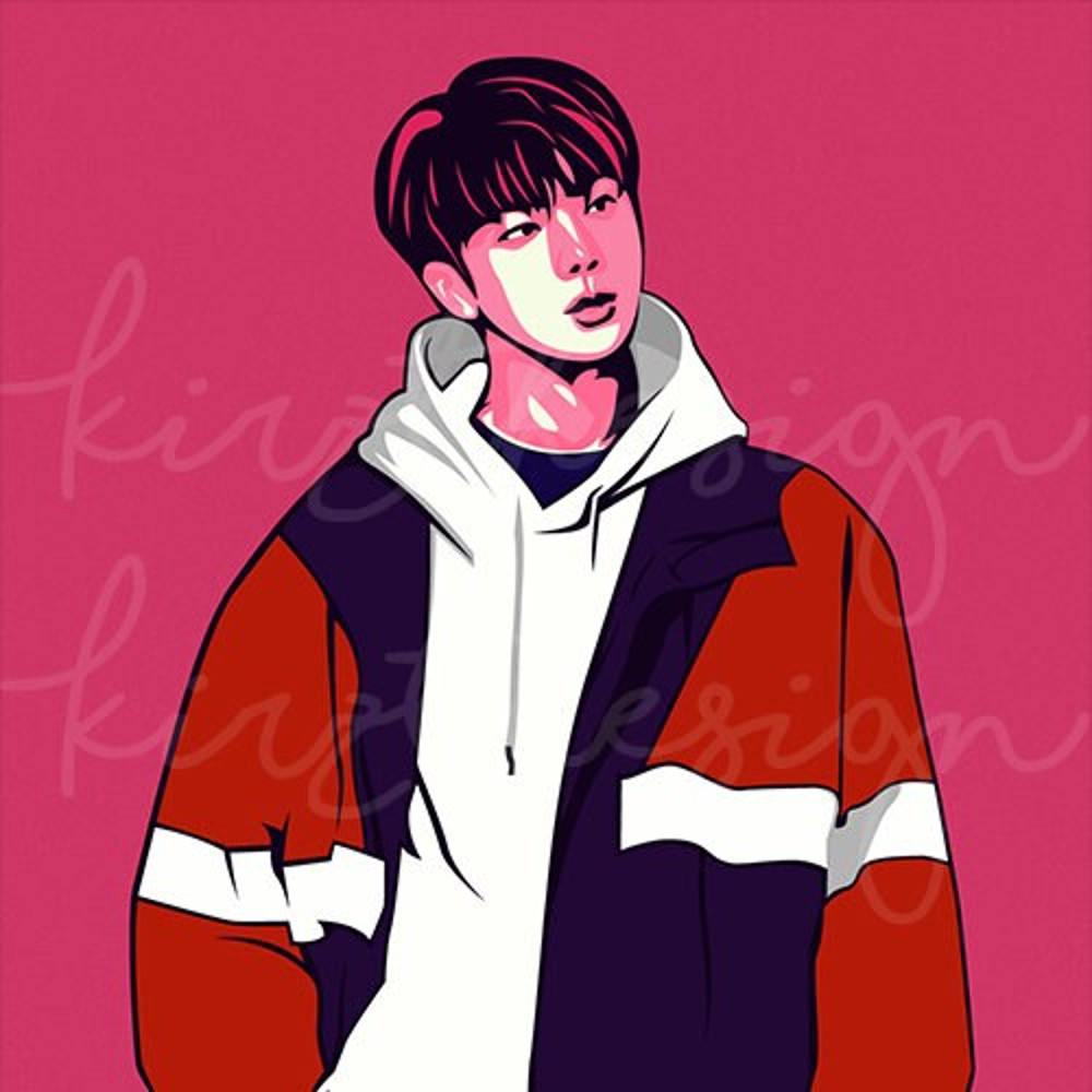 BTS Jin  Svg, Png, Ai  Digital Download Vector for Poster PrintWall Decor - 3.jpg