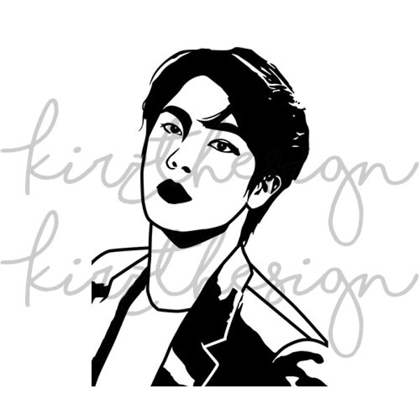 BTS Jin (Seok-jin) Stencil , Svg, Png, Ai , Digital Download | Inspire ...
