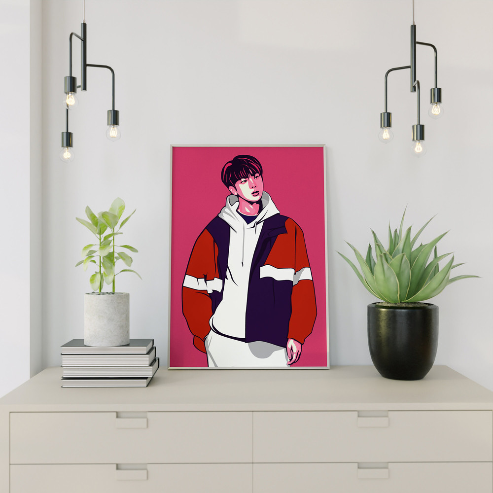 BTS Jin  Svg, Png, Ai  Digital Download Vector for Poster PrintWall Decor - 4.jpg