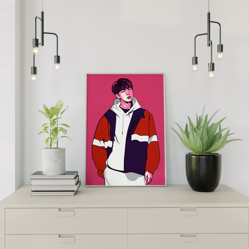 BTS Jin  Svg, Png, Ai  Digital Download Vector for Poster PrintWall Decor - 4.jpg