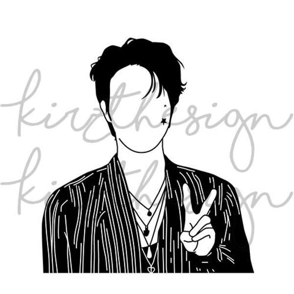 BTS Jin (Seok-jin) Stencil , Svg, Png, Ai , Digital Download | Inspire ...