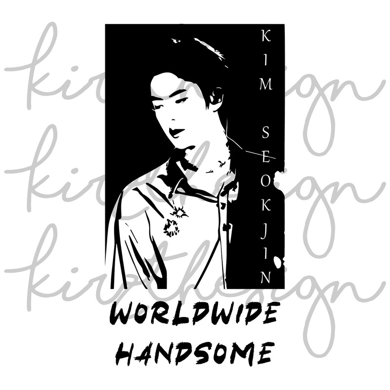 BTS Jin Stencil Svg, Png, Ai Digital Download cut file template for Cricut silhouette vector - 2.jpg