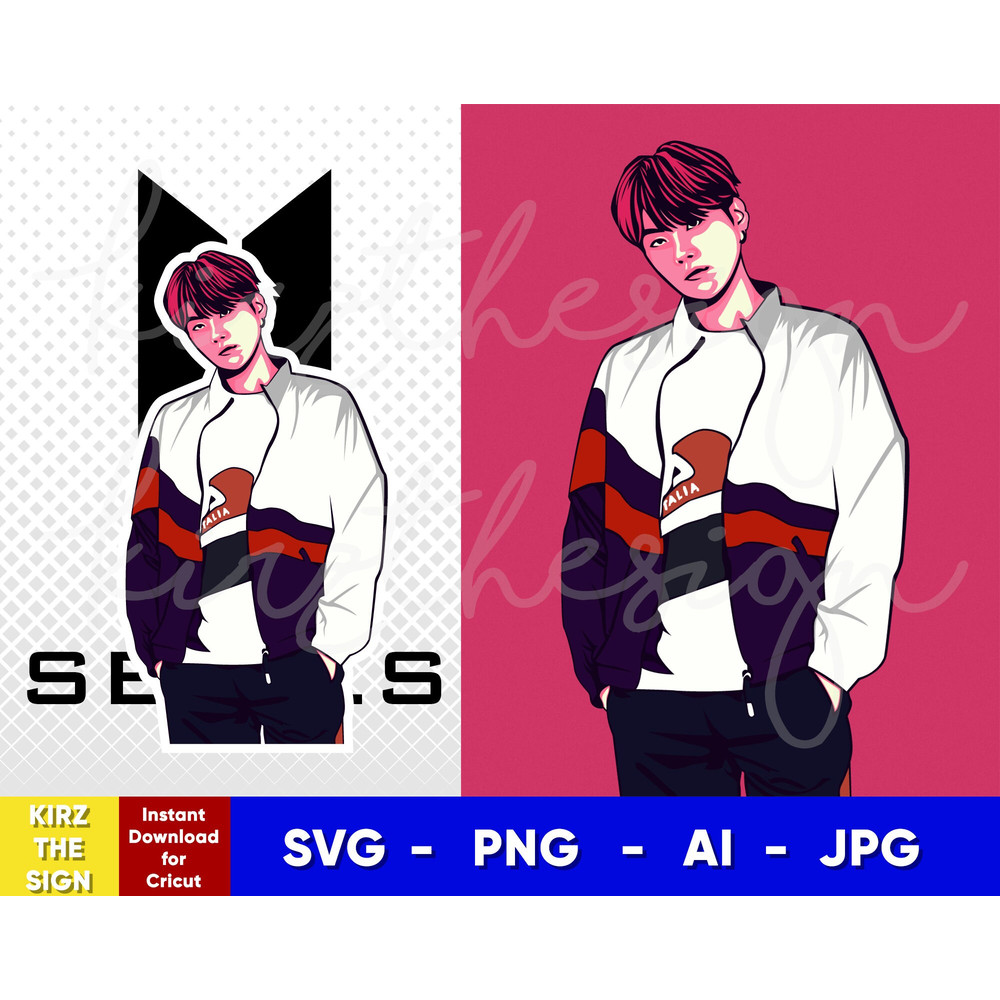 BTS Suga Svg, Png, Ai Digital Download Vector for Poster PrintWall Decor - 1.jpg