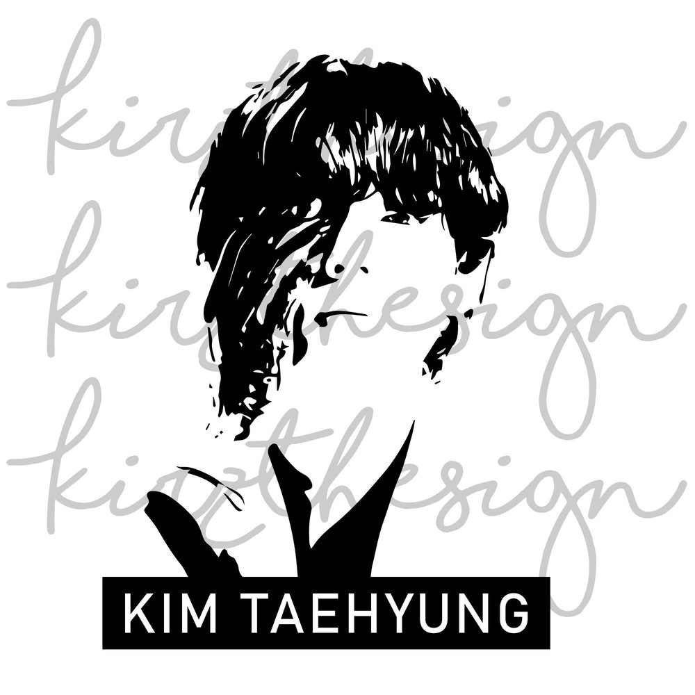 BTS V Stencil Svg, Png, Ai Digital Download cut file template for Cricut silhouette vector - 2.jpg