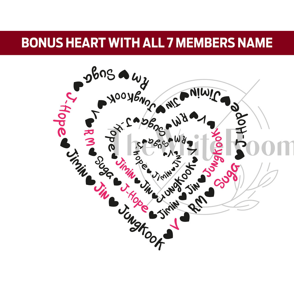 BTS Bundle - SVG heart with nicknames Instant download Bangtan png, jpg, dxf, eps file Cricut, Silhouette, Cameo cut file - 3.jpg