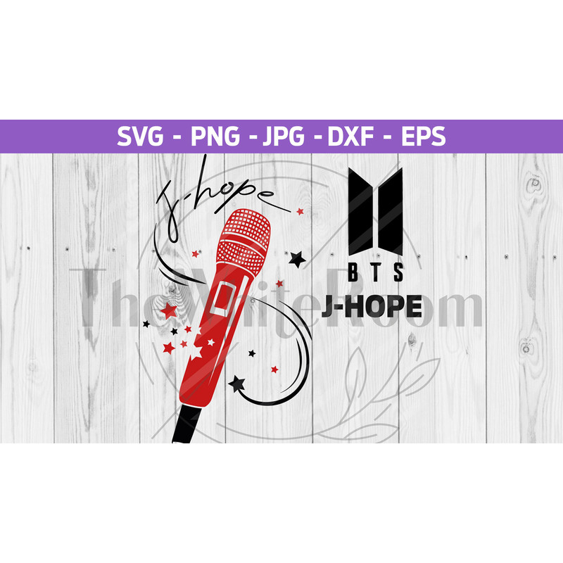 BTS Jhope SVG - BTS cut file - Bts microphone - Bangtan - Instant download, digital file, png, eps, dxf - 1.jpg