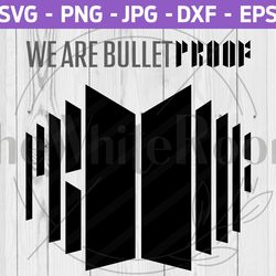 bts logo svg - bts bulletproof cut file - bangtan - instant download, digital file, png, eps, dxf
