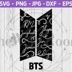bts logo svg - bts cut file - bangtan - instant download, digital file, png, eps, dxf