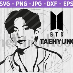 bts v taehyung svg - bts cut file - bangtan, instant download, digital file, png, eps, dxf