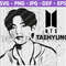 BTS V Taehyung SVG - BTS cut file - Bangtan, Instant download, digital file, png, eps, dxf - 1.jpg