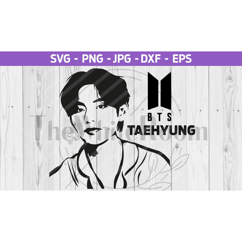 BTS V Taehyung SVG - BTS cut file - Bangtan, Instant download, digital file, png, eps, dxf - 1.jpg