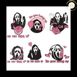 ghostface calling bundle svg, no you hang up first svg, scream you hang up svg, funny ghost halloween svg, ghost calling